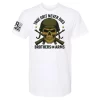 Brothers in Arms skull t-shirt with helmet and crossed rifles design white