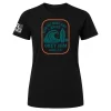 Black t-shirt with Even the Wind & Waves Mark 4:41 surf wave and surfboard graphic