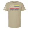 Sand color first responder support t-shirt with distressed American flag design