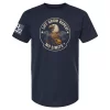 Navy Lift Grow Repeat No Limits t-shirt with eagle lifting barbell graphic and stars