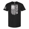 Black veteran t-shirt with white distressed American flag and Served With Honor design