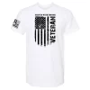 White patriotic veteran t-shirt with black American flag and Served With Honor text