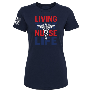 Navy nurse life shirt with medical caduceus graphic - patriotic Genuine Valor apparel