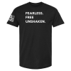 Fearless Free Unshaken patriotic unisex t-shirt in black by Genuine Valor