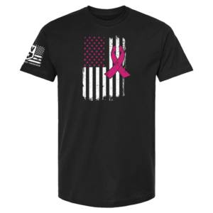 Breast Cancer Pink and White Flag T-Shirt