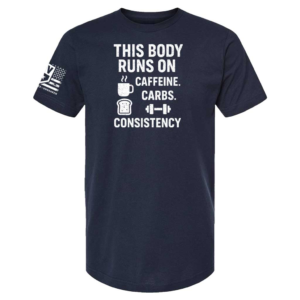 Alternative view of This Body Runs On Consistency Tee
