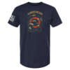 Always Ready Coast Guard t-shirt in navy with life ring, waves, anchor, and rescue helicopter design by Genuine Valor