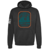 Even the Wind and the Waves Obey Him hoodie in black with teal scripture-based chest design by Genuine Valor