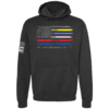 First Responders Flag hoodie in black with American flag tribute chest design by Genuine Valor