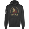 God’s Plan hoodie in black with prayer hands and roses faith design by Genuine Valor