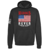 Heroes Never Die patriotic American flag tribute hoodie in black by Genuine Valor