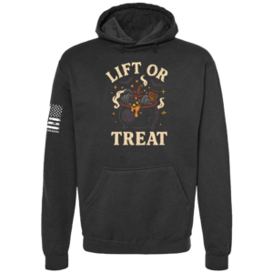Lift or Treat Halloween gym tribute hoodie in black by Genuine Valor