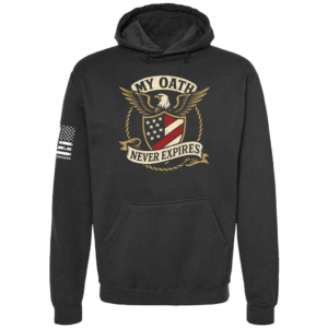 My Oath Never Expires veteran pride hoodie in black by Genuine Valor