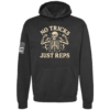 No Tricks Just Reps skeleton gym hoodie in black by Genuine Valor