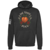 One Tough Peach grit and strength hoodie in black by Genuine Valor