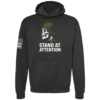 Stand at Attention military skull hoodie in black by Genuine Valor