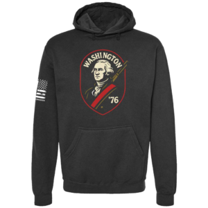Washington ’76 patriotic tribute hoodie in black by Genuine Valor