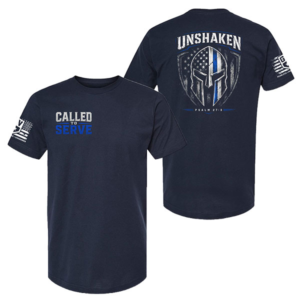 Unshaken Spartan Blue Line Tee