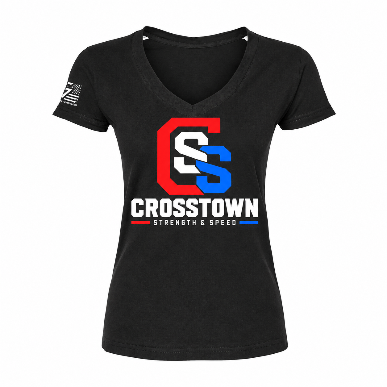 Crosstown Large Logo V-Neck Tee